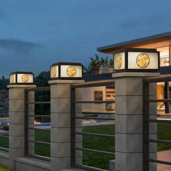 Modern Minimalist Solar Waterproof Square Aluminum Glass LED Post Head Light For Garden - Image 30