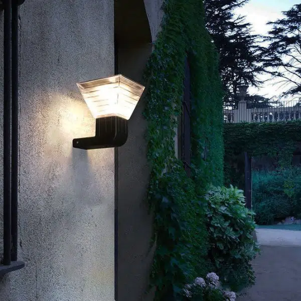Modern Square Black Aluminum Plastic Solar LED Outdoor Wall Light - Image 12
