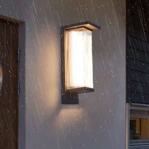 Industrial Waterproof Rectangular PC Striped Shade LED Outdoor Wall Sconce Lamp - Image 5