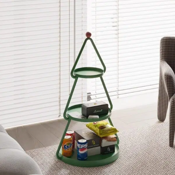 Contemporary Creative Round Iron End Table 3-Tier For Living Room - Image 10