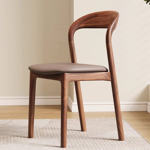 Contemporary Scandinavian Curved Back Ash Wood Sponge Dining Chair Backrest For Dining Room - Image 2