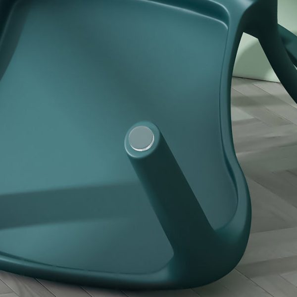 Contemporary Scandinavian Arc Plastic Stackable Dining Chair Backrest For Dining Room - Image 8