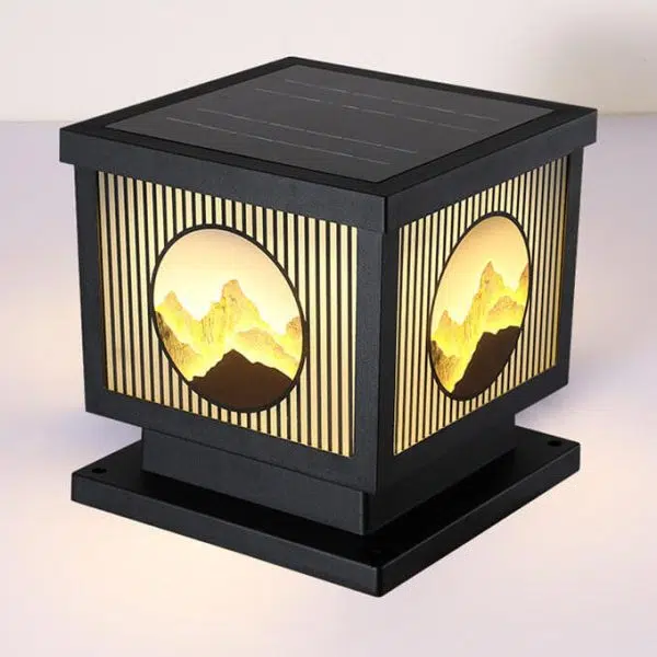 Solar Chinese Landscape Square Post Head Outdoor Waterproof LED Garden Landscape Light - Image 17