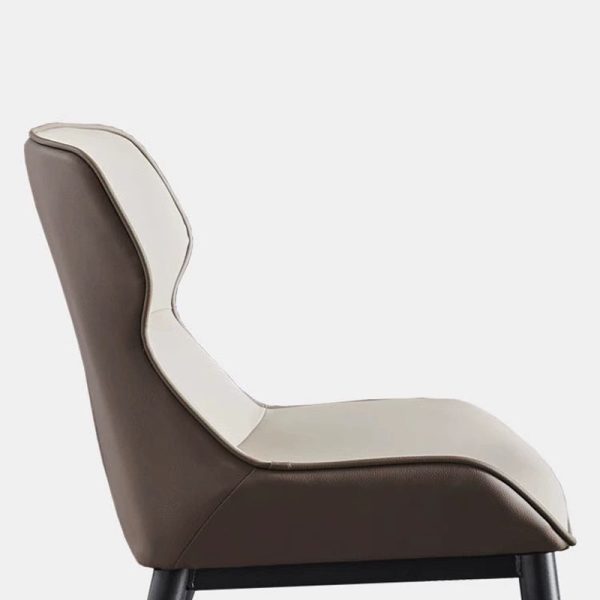 Contemporary Luxury Microfiber Leather Upholstered Dining Chair Backrest For Dining Room - Image 6