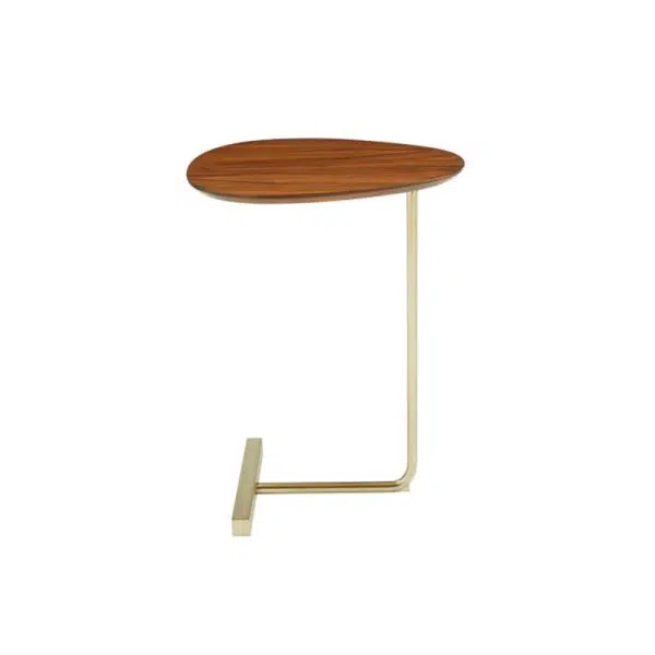 Contemporary Creative Oval Wood Iron End Table 2-Tier For Living Room - Image 7