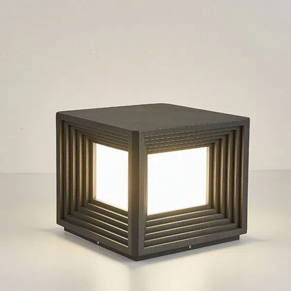 Modern Simplicity Rectangular Stainless Steel Acrylic LED Post Head Light For Outdoor Patio - Image 10