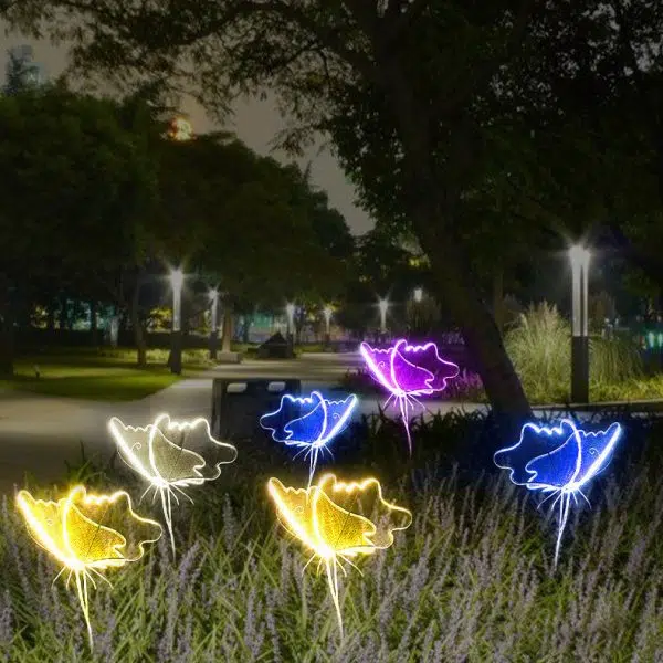 Modern Art Deco Waterproof Fiberglass Butterfly LED Landscape Lighting Outdoor Light For Garden - Image 4