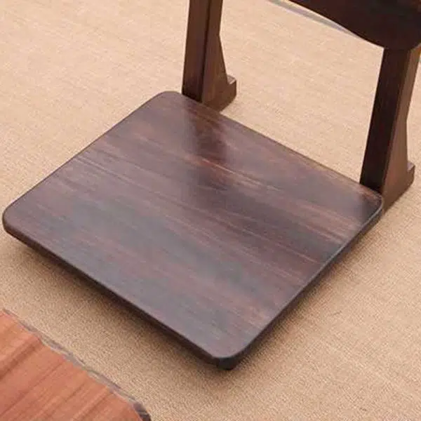 Traditional Japanese Square Paulownia Wood Cotton Linen Chair Tatami Backrest For Entertainment Room - Image 10