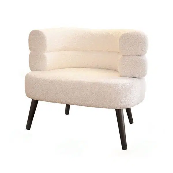 Contemporary Nordic Curved Lambswool Carbon Steel Legs Accent Chair Backrest For Living Room - Image 21