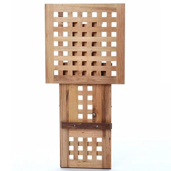 Traditional Rustic Square Wood Chair Backless Armless For Living Room - Image 21