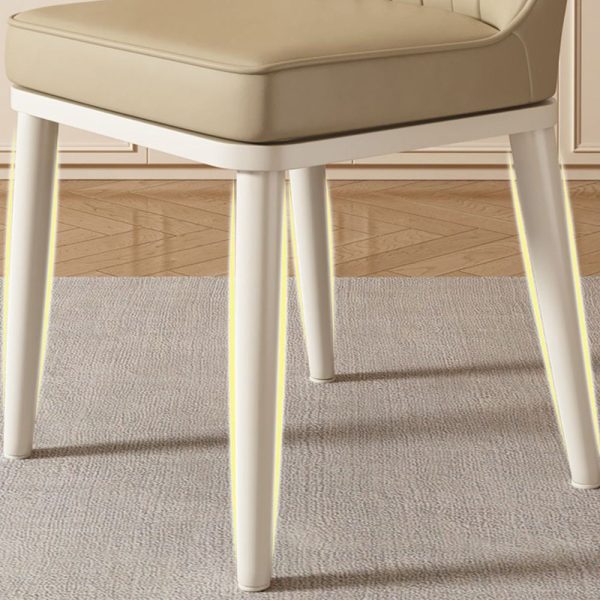 Contemporary Luxury Square PU Leather Upholstered Dining Chair Backrest For Dining Room - Image 9