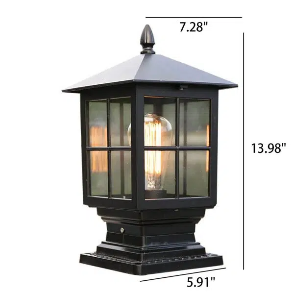 European Outdoor Column Lantern Waterproof  Rustproof 1-Light Patio Light - Image 8