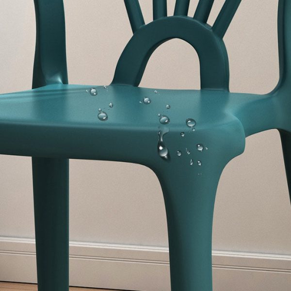 Contemporary Scandinavian Arc Plastic Stackable Dining Chair Backrest For Dining Room - Image 9