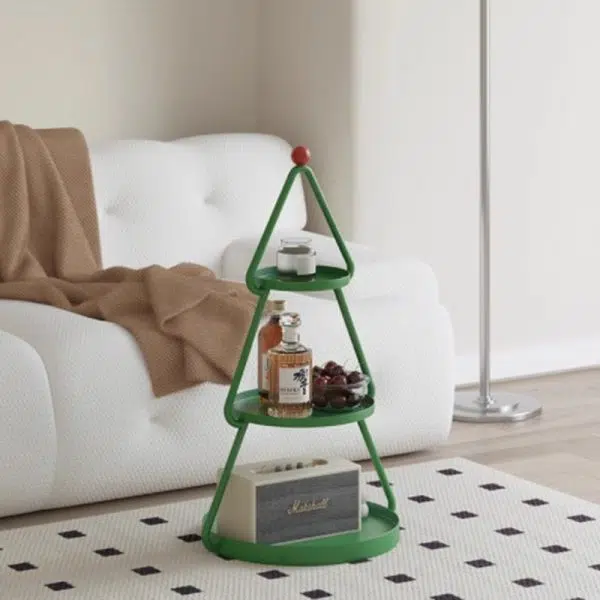 Contemporary Creative Round Iron End Table 3-Tier For Living Room - Image 11