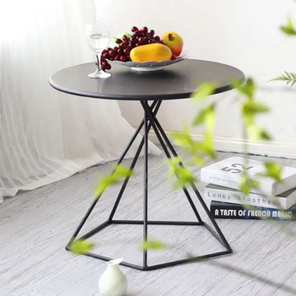 Contemporary Luxury Metal Geometric Pentagram Base End Table For Living Room - Image 10