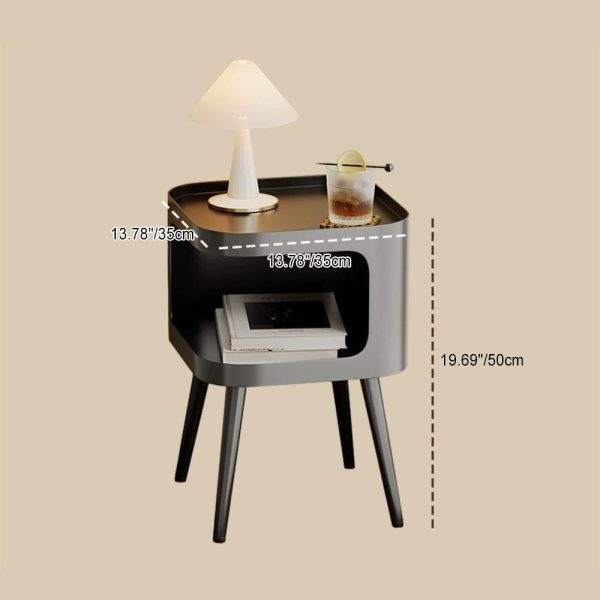 Contemporary Creative Square Carbon Steel End Table 1-Storage For Living Room - Image 4