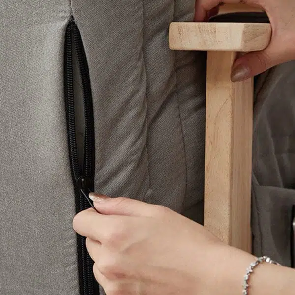 Modern Simplicity Fabric Upholstered Wood Frame Accent Chair Adjustable Backrest Armrest For Home Office - Image 15