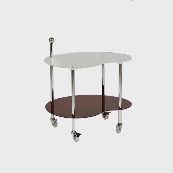 Contemporary Nordic Cloud Acrylic Stainless Steel Crystal Wheel End Table 2-Tier For Living Room - Image 16