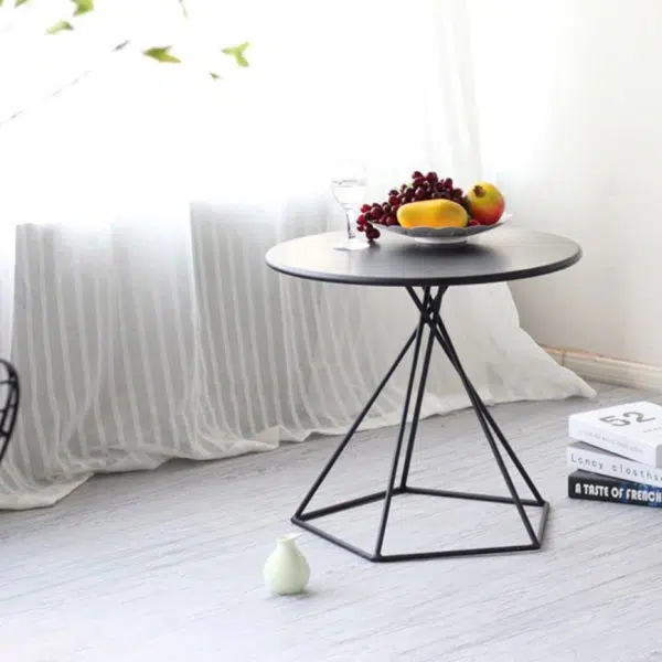 Contemporary Luxury Metal Geometric Pentagram Base End Table For Living Room - Image 13