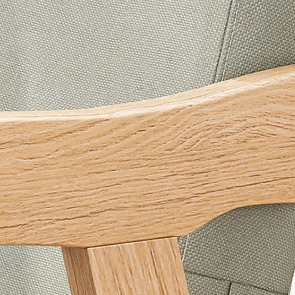 Contemporary Nordic Square Wood Fabric Chair Backrest Armrest For Living Room - Image 5