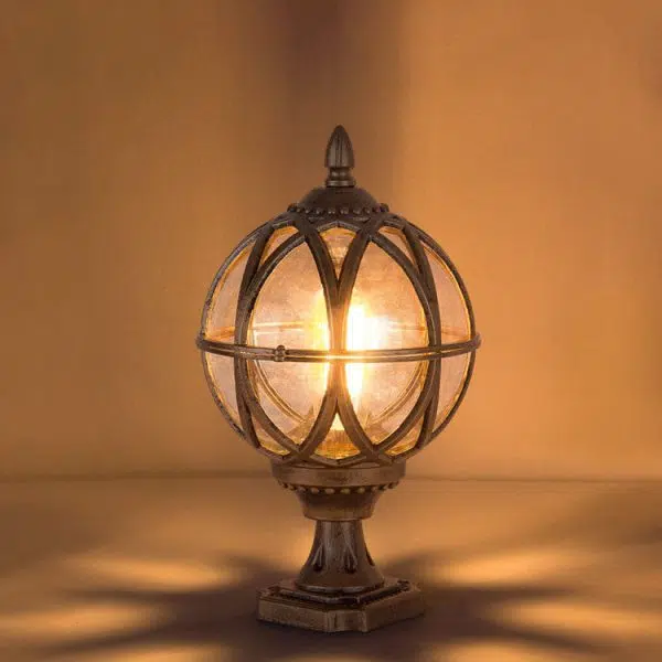 Traditional Colonial Globe Glass Aluminum 1-Light Outdoor Light For Garden - Image 10