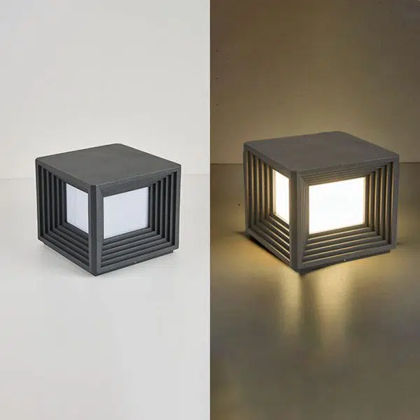 Modern Simplicity Rectangular Stainless Steel Acrylic LED Post Head Light For Outdoor Patio - Image 9