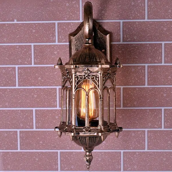 European Vintage Outdoor Waterproof 1-Light Metal Wall Sconce Lamp - Image 8