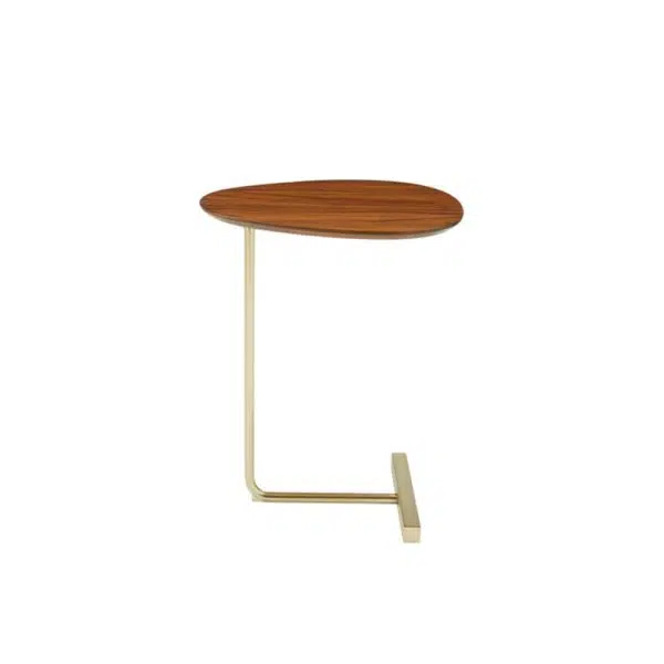 Contemporary Creative Oval Wood Iron End Table 2-Tier For Living Room - Image 6