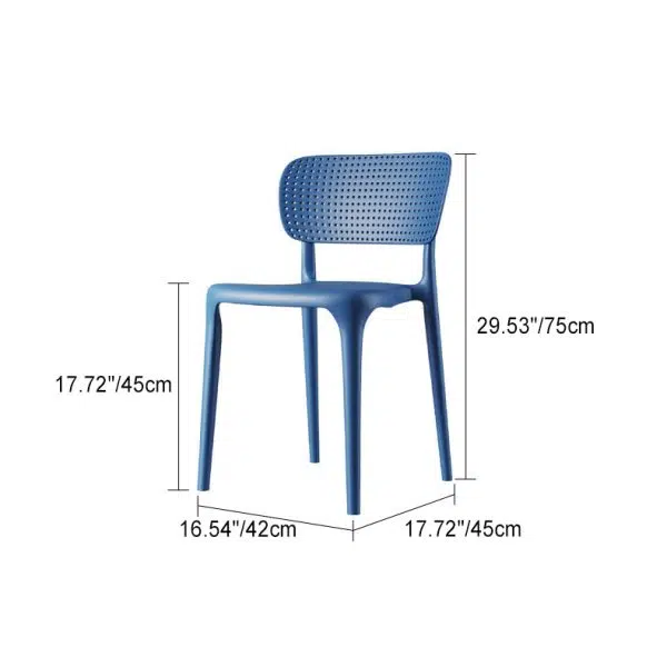 Contemporary Creative Rectangular Plastic Chair Backrest Armless For Living Room - Image 4