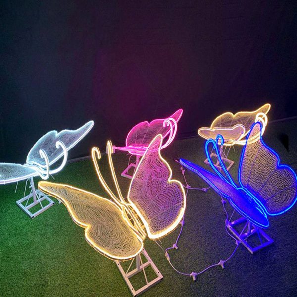 Modern Art Deco Waterproof Fiberglass Butterfly LED Landscape Lighting Outdoor Light For Garden - Image 3