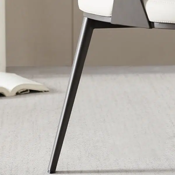 Contemporary Scandinavian Leather Carbon Steel Sponge Square Lozenge Dining Chair Backrest Armrest For Dining Room - Image 11