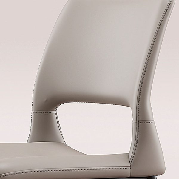 Contemporary Nordic Square Curved Upholstered Hollowed Out Leather Carbon Steel Dining Chair Backrest For Dining Room - Image 5