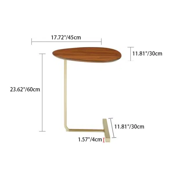 Contemporary Creative Oval Wood Iron End Table 2-Tier For Living Room - Image 5