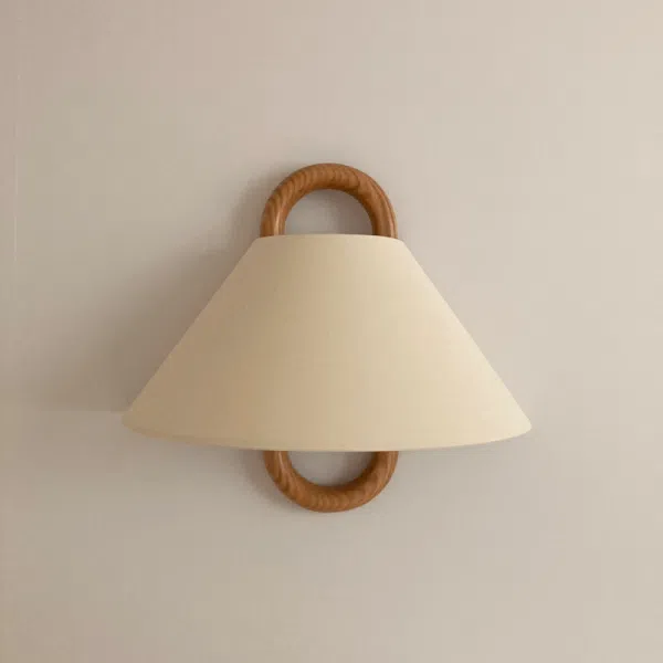 Modern Original Solid Wood Pleated Semi-Circle 1-Light Wall Sconce Lamp - Image 22