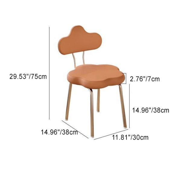Contemporary Nordic Flower Shape Leather Metal Swivel Dining Chair Backrest For Living Room - Image 5
