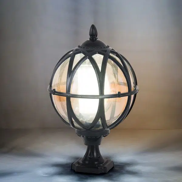 Traditional Colonial Globe Glass Aluminum 1-Light Outdoor Light For Garden - Image 11
