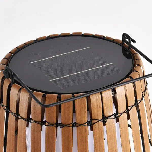 Contemporary Creative Waterproof Solar Cylinder Woven Rattan Iron LED Landscape Lighting Outdoor Light For Garden - Image 7