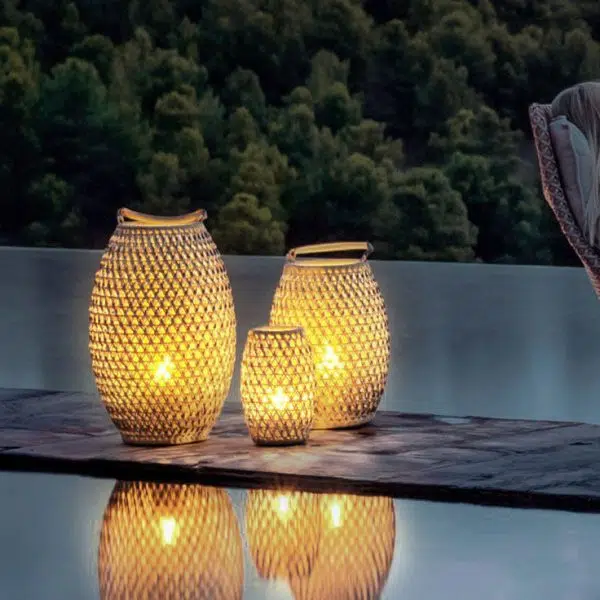 Outdoor Bamboo Weaving Portable Waterproof 1-Light Garden Landscape Light - Image 5