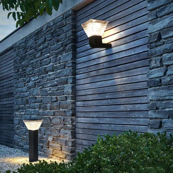 Modern Square Black Aluminum Plastic Solar LED Outdoor Wall Light - Image 14