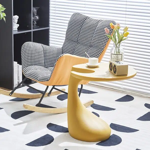 Contemporary Creative Shaped Oval Base PE Plastic End Table For Living Room - Image 16