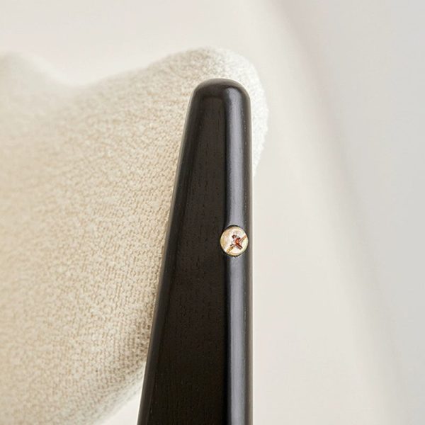 Contemporary Nordic Ash Wood Velvet Metal Sponge Square Crescent Dining Chair Backrest Armless For Dining Room - Image 7