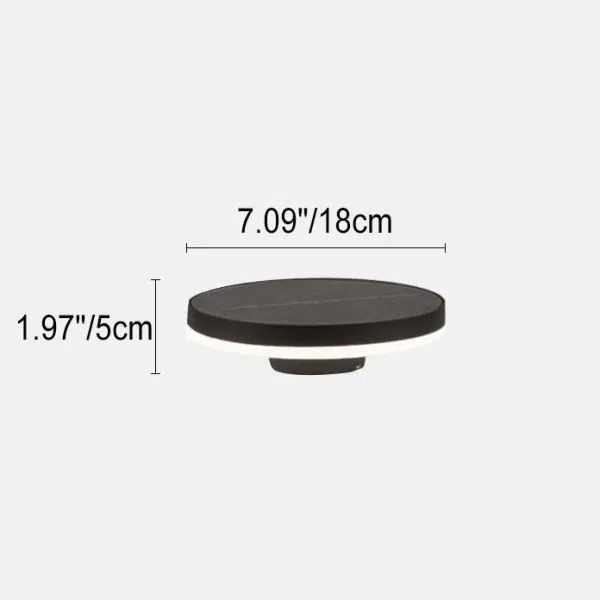 Minimalist Solar Waterproof  Round Disc Design LED Outdoor Wall Sconce Lamp - Image 4
