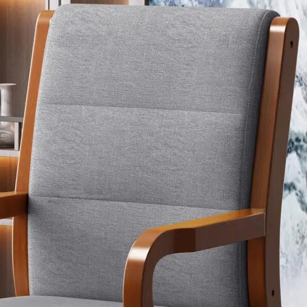 Modern Luxury Rectangular Wood Fabric Leather Chair Backrest Armrest For Living Room - Image 7