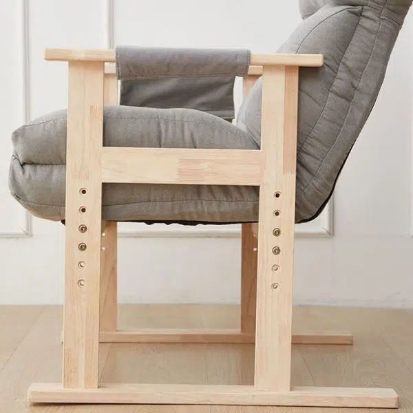 Modern Simplicity Fabric Upholstered Wood Frame Accent Chair Adjustable Backrest Armrest For Home Office - Image 13