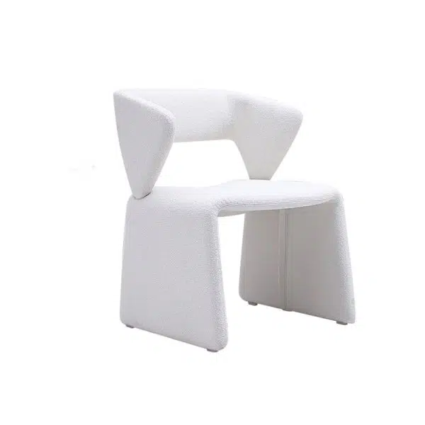 Contemporary Creative Triangle Rectangle Velvet Wood Dining Chair Backrest Armless For Dining Room - Image 17