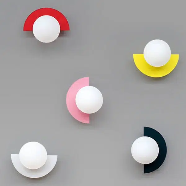 Modern Minimalist Glass Spherical Colorful Semicircle Design 1-Light Wall Sconce Lamp - Image 19