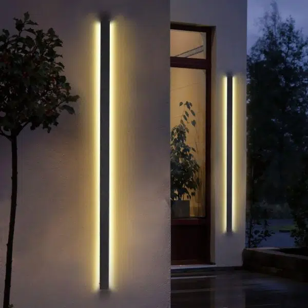 LED Long Strip Metal Waterproof Black Minimalist Outdoor Wall Lights - Image 2