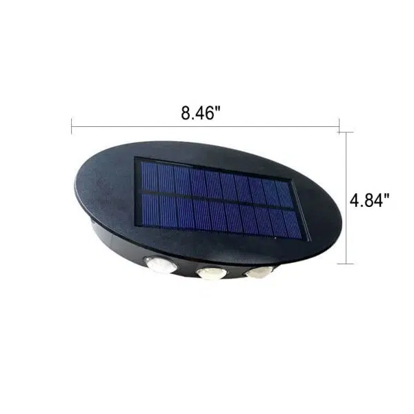 Modern Round Tempered Glass Waterproof Solar LED Outdoor Garden Wall Sconce Lamp - Image 17