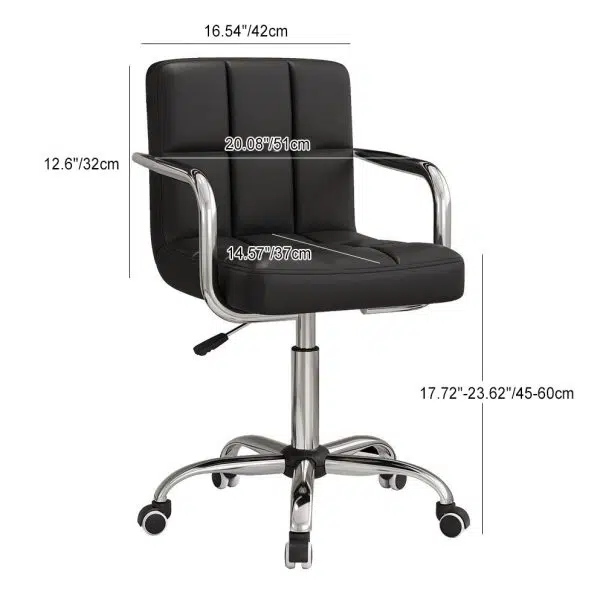 Modern Simplicity Leather Steel SGS Sponge Square Lattice Desk Chair Backrest Swivel Adjustable For Home Office - Image 5