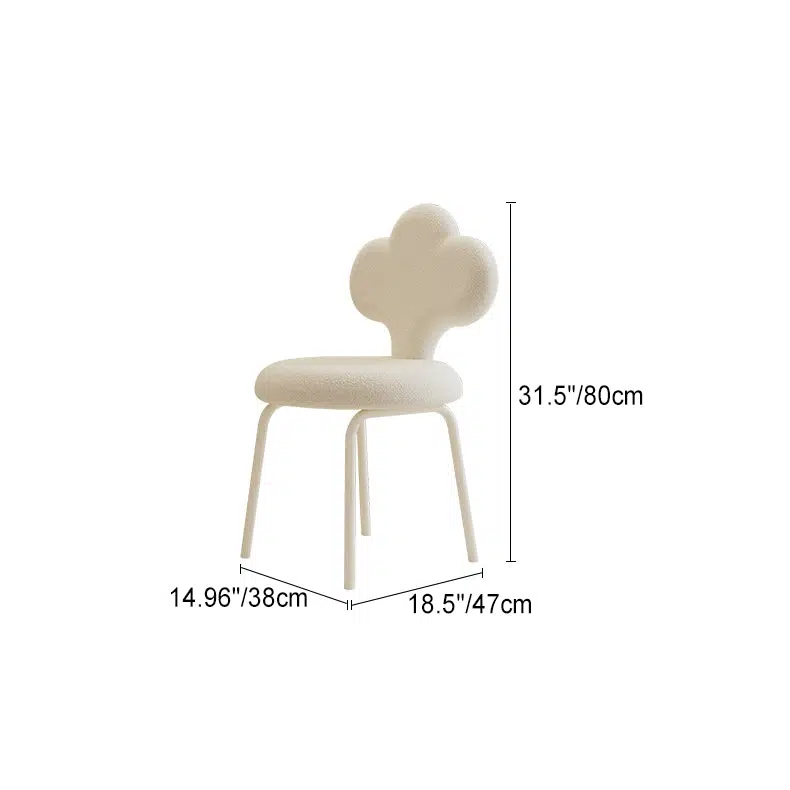 17-82a789c5-e7dd-4352-8a41-06b25cd5b04d.jpg Contemporary Creative Cloud Shape Lambswool Upholstered Swivel Vanity Stool Backrest For Bedroom - Image 5